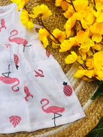 Load image into Gallery viewer, Flamingo - Muslin Frock 3 to 6M

