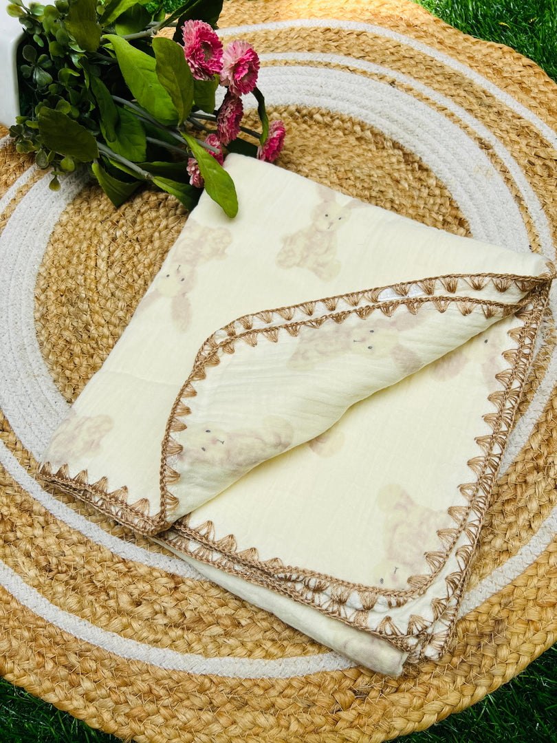 Bunny World - Muslin Baby Blanket