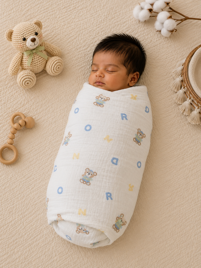 Crinkled Muslin Baby Swaddle