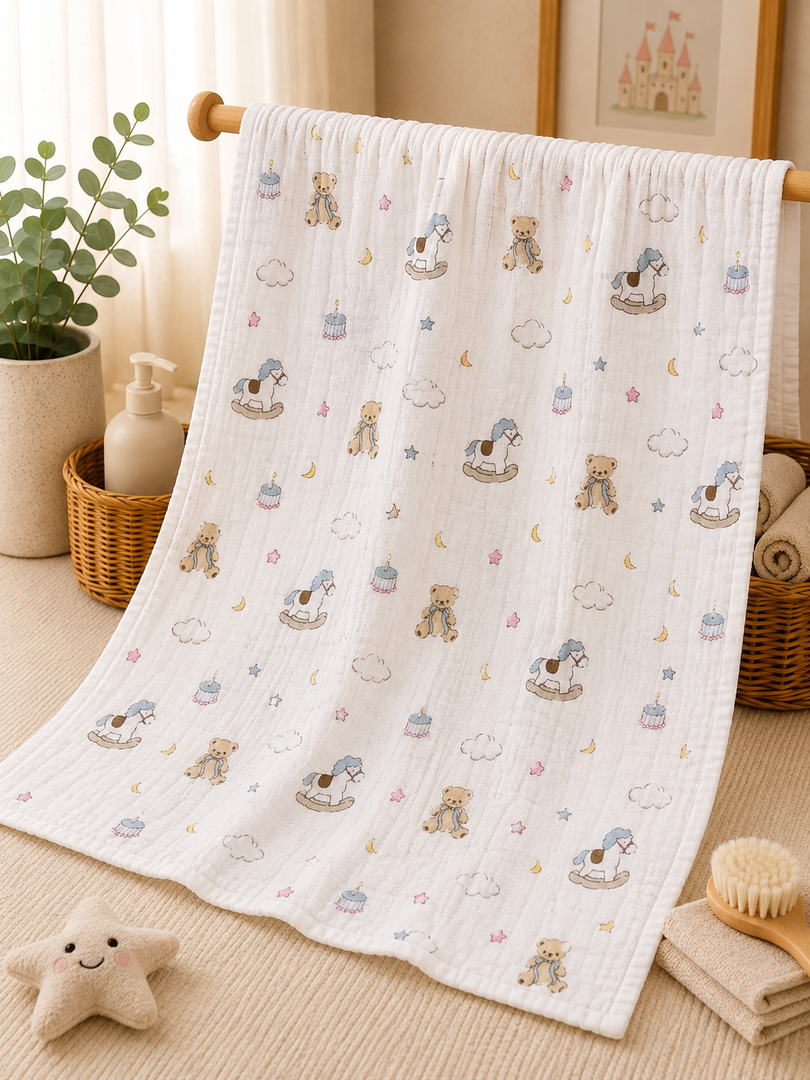 Tiny Teddy Tales - Muslin Baby Towel