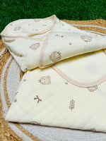 Load image into Gallery viewer, Little Cubs - Muslin Hooded Baby Blanket