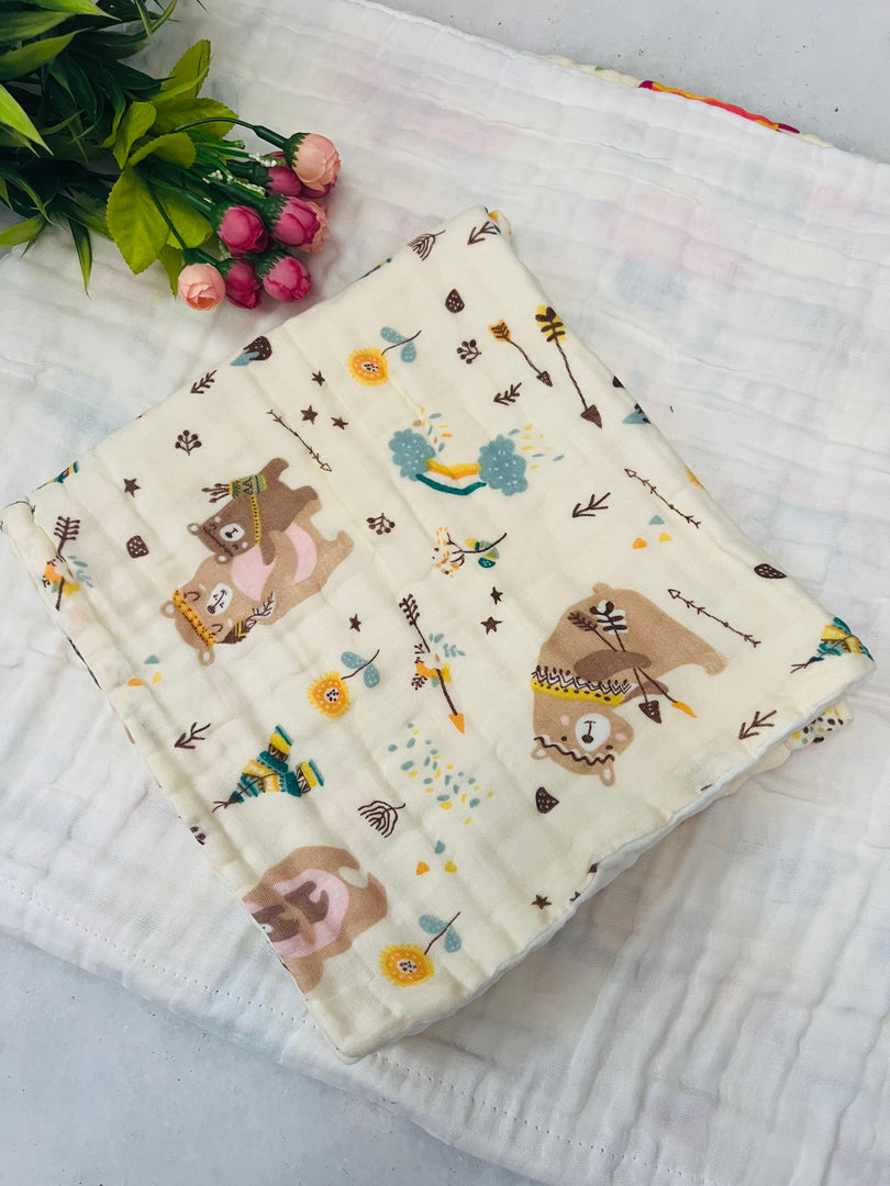 Teddy Bear - Muslin Baby Towel