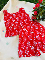 Load image into Gallery viewer, Red Blossom - Frill top &amp; Shorts Set 1 - 2yrs
