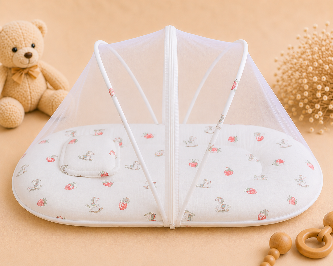 Muslin Net Bed - Strawberry