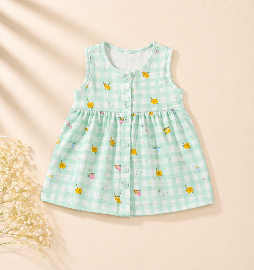 Baby Cotton Dress - Checked