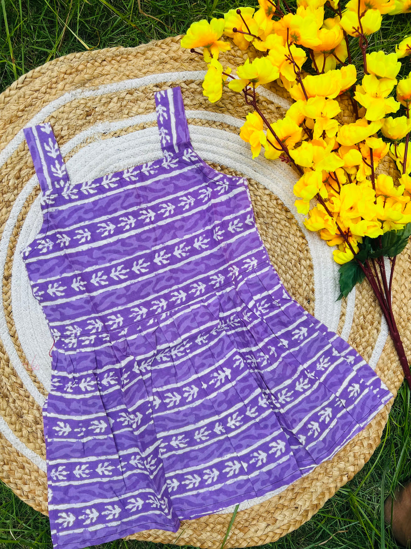 Purple Blossom - Cotton Frock 4 - 5 yrs