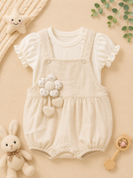 Load image into Gallery viewer, Baby Girl Dungaree Set - Peony