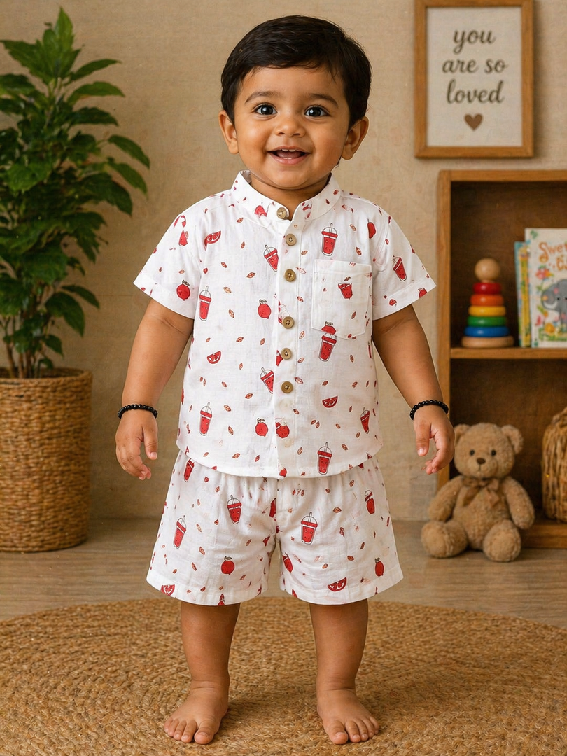 Baby Shirt and Shorts Set - Fruit Juice