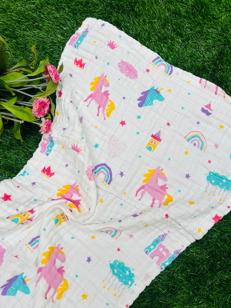 Unicorn Ride - Muslin Baby Towel