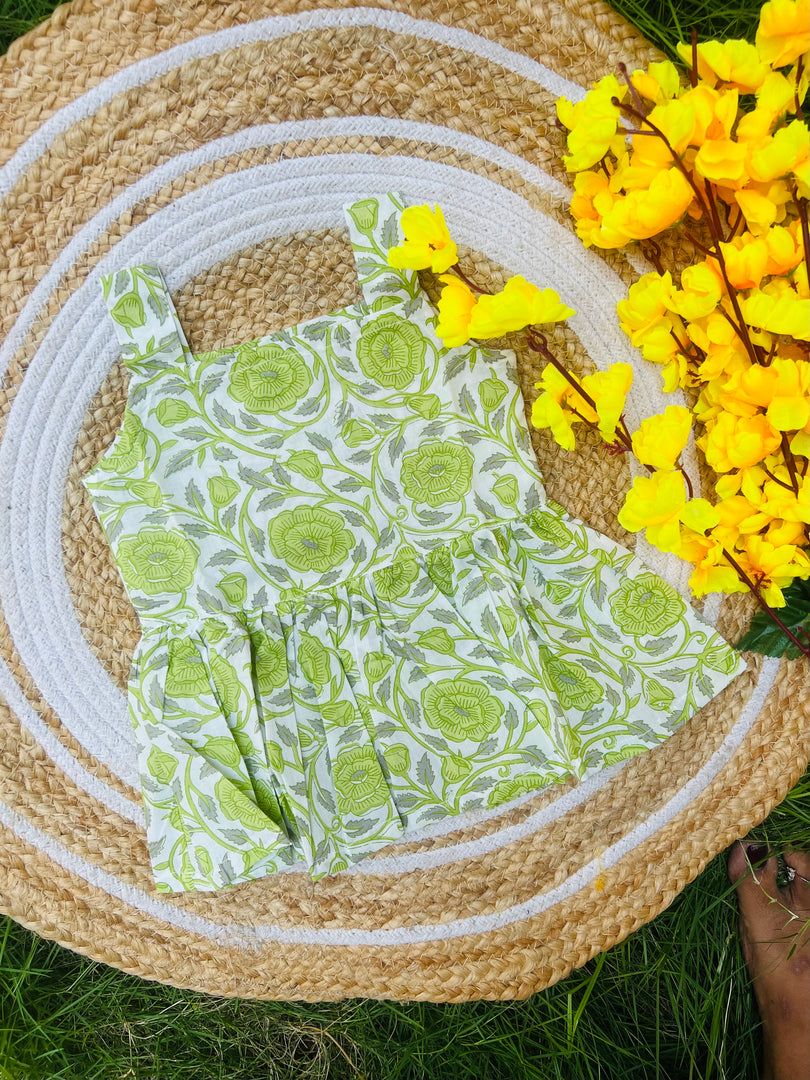 Green Love - Cotton Frock 0 to 6m