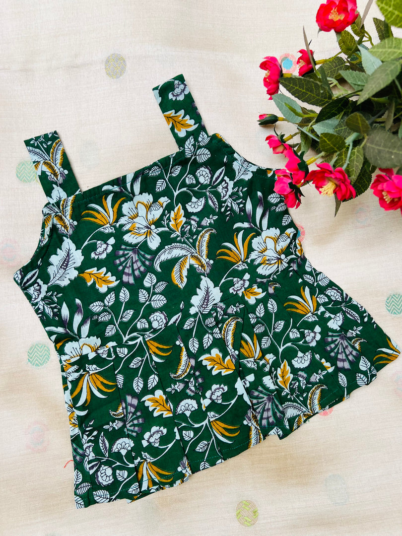 Green Flare - Cotton Frock 0 to 6m