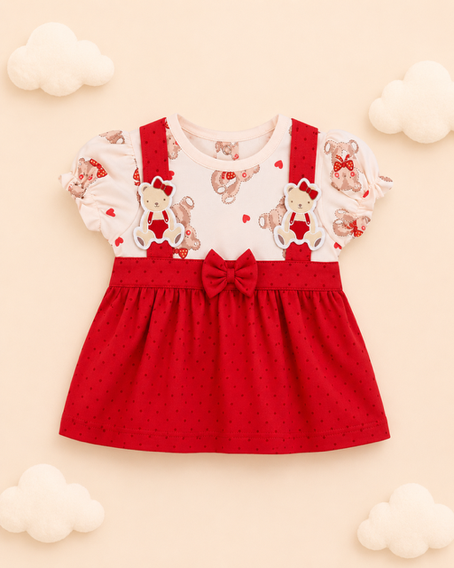 Baby Cotton Dress - Teddy Joy