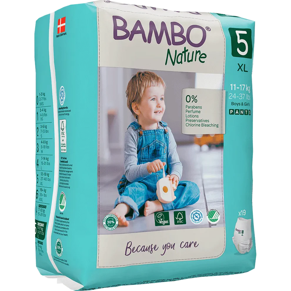 Bambo Nature Chemical Free Pant Diapers - XL (11-17 kgs)