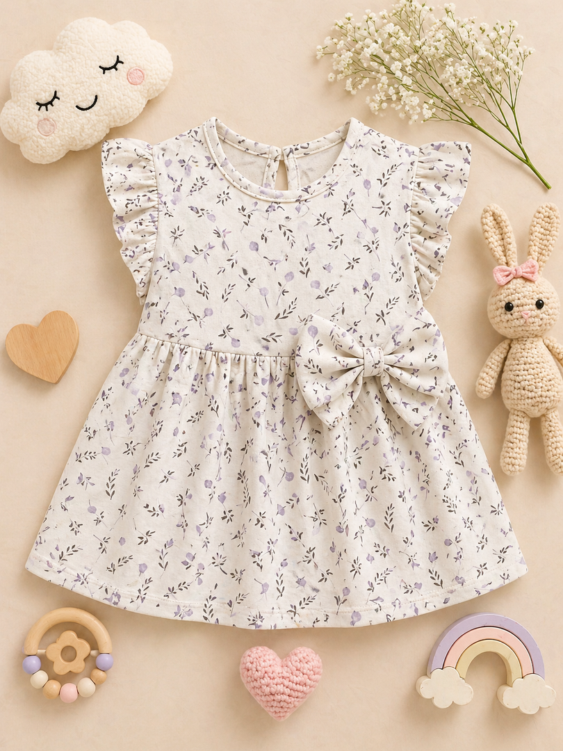 Lavender Bloom- Frill Cotton Frock