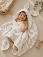 Load image into Gallery viewer, Full Bloom - Muslin Hooded Baby Towel/Blanket