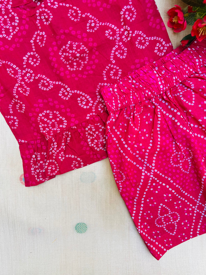 Pink Buds - Frill top & Shorts Set 2 - 3yrs