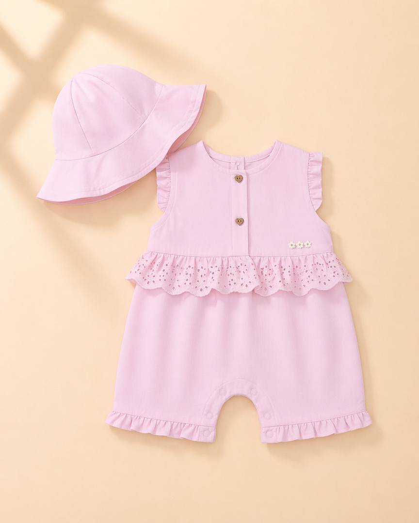 Blush Eyelet Romper Set