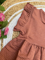 Load image into Gallery viewer, Brick Check - Frill Cotton Frocks
