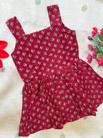 Load image into Gallery viewer, Maroon Mink - Cotton Frock  1 - 2 yrs
