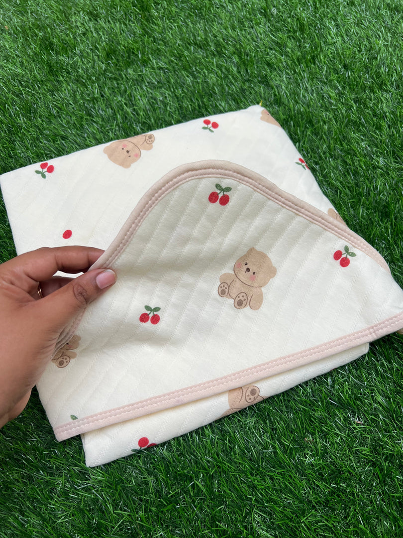 Teddy Ride - Muslin Hooded Baby Blanket