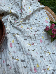 Grey Meadow - Muslin Baby Towel