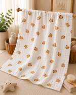 Load image into Gallery viewer, Teddy Hugs - Muslin Baby Towel