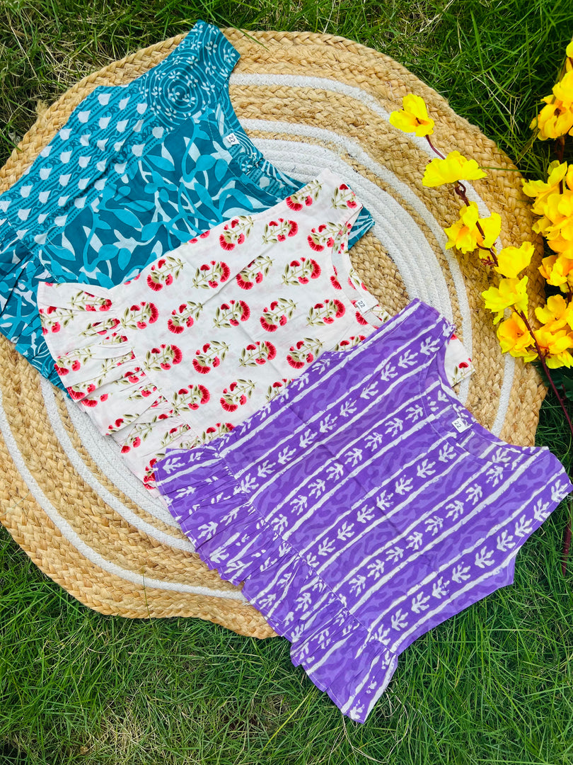 Frill tops Set 3 - 4yrs (pack of 3)