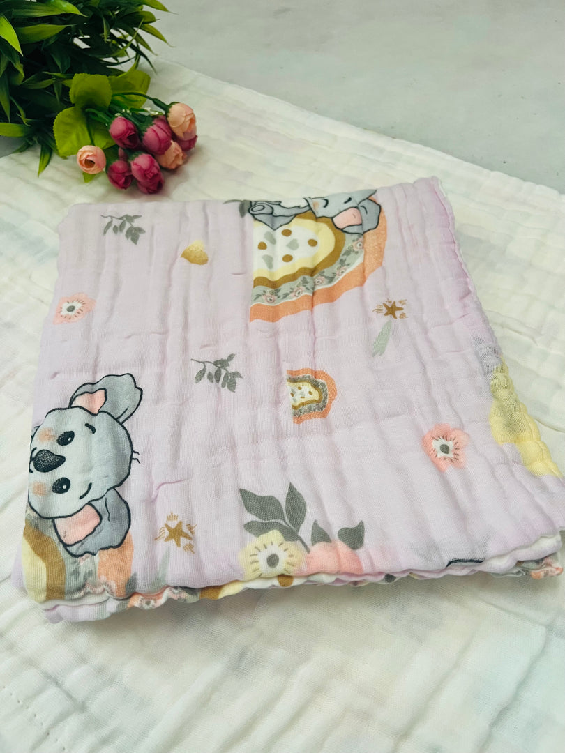 Elephant Ride - Muslin Baby Towel