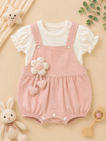 Load image into Gallery viewer, Baby Girl Dungaree Set - Peony
