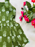 Load image into Gallery viewer, Green Dalia - Cotton Frock 6m to 1 Yr
