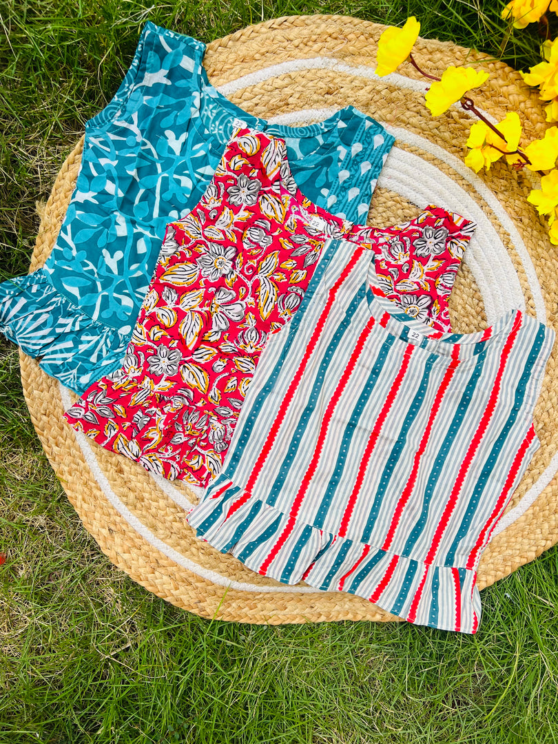 Frill tops Set 3 - 4yrs (pack of 3)