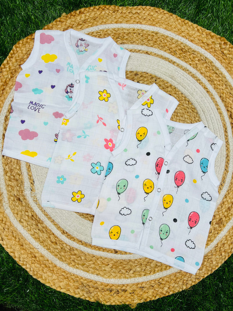 Cotton Muslin Jablas Pack: 0-3M
