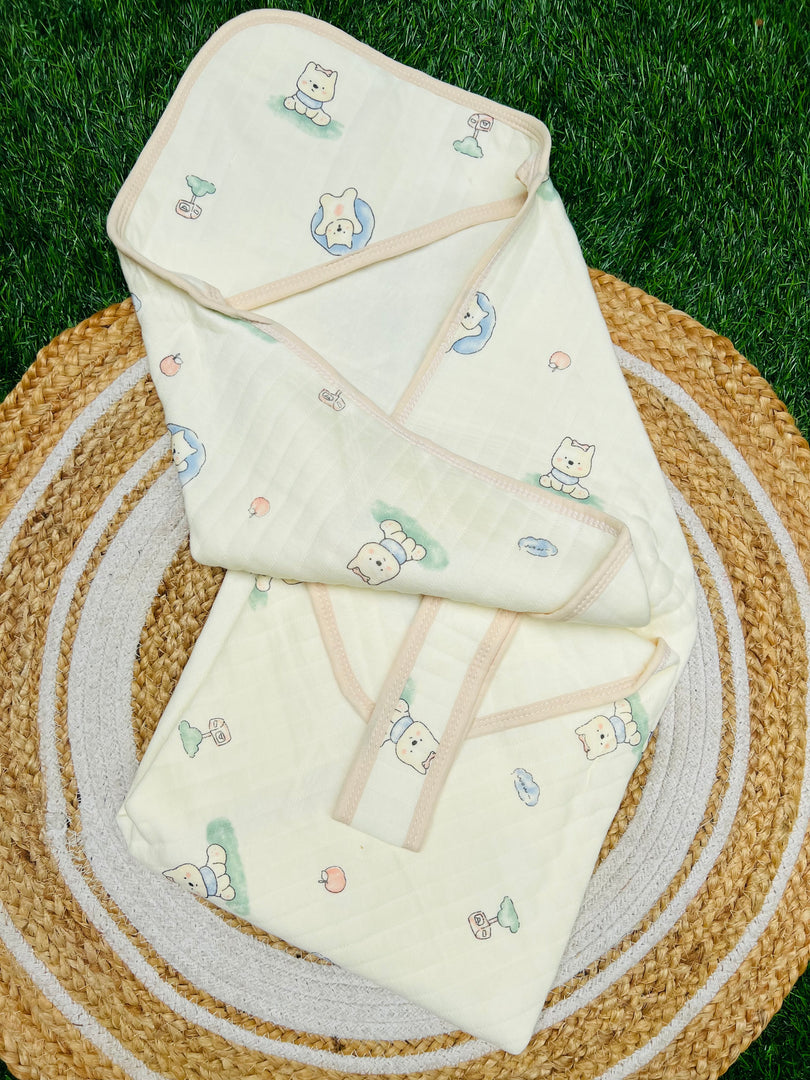 Huggie - Muslin Hooded Baby Blanket