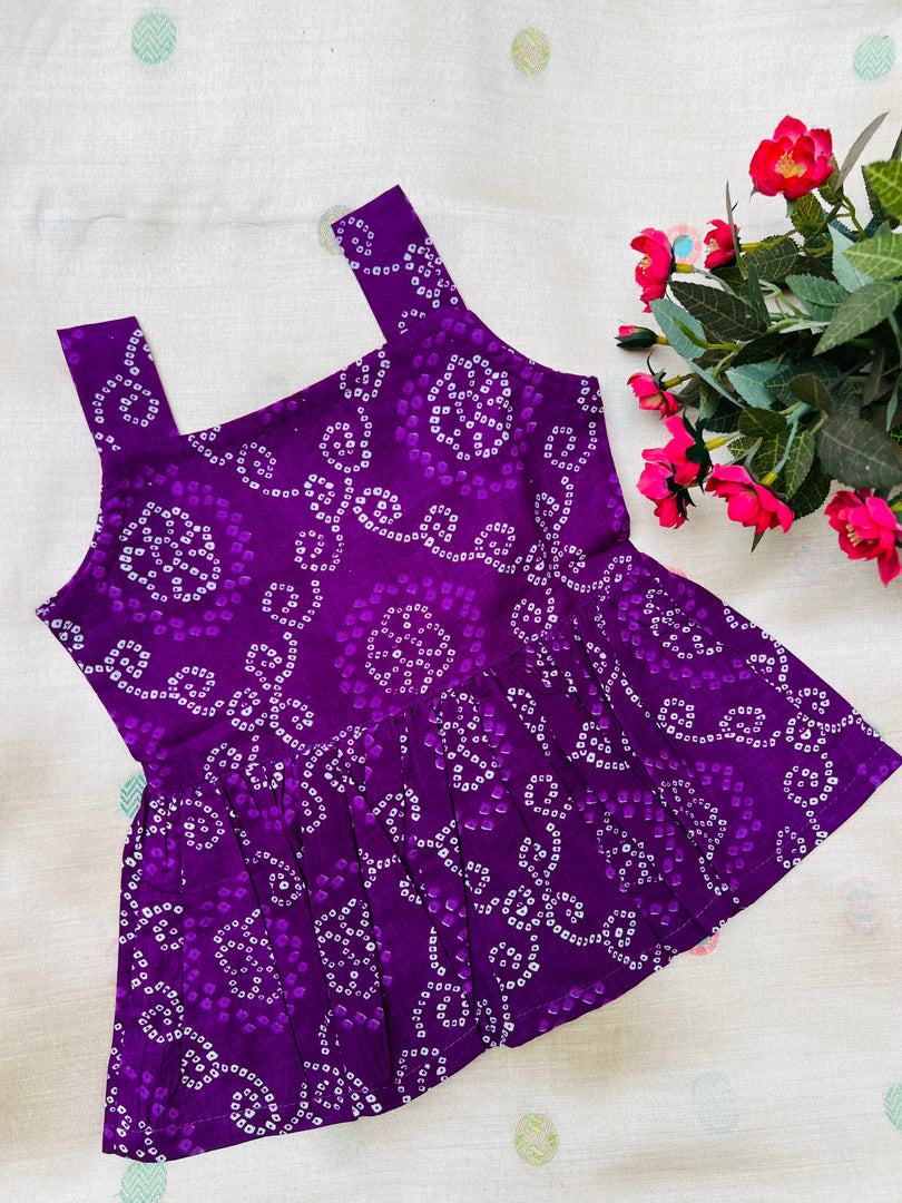 Purple Garden - Cotton Frock 0 to 6m