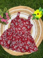 Load image into Gallery viewer, Maroon Bloom - Cotton Frock 3 - 4 yrs
