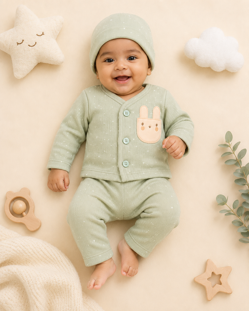 Baby Set - Cardigan, Pant and Cap