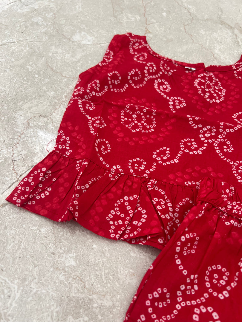 Red Love - Frill top & Shorts Set 4 - 5yrs