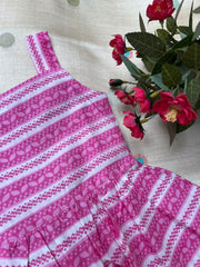 Pink Waves - Cotton Frock 0 to 6m
