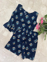 Load image into Gallery viewer, Navy Blossom - Frill top &amp; Shorts Set 6m - 1 yr
