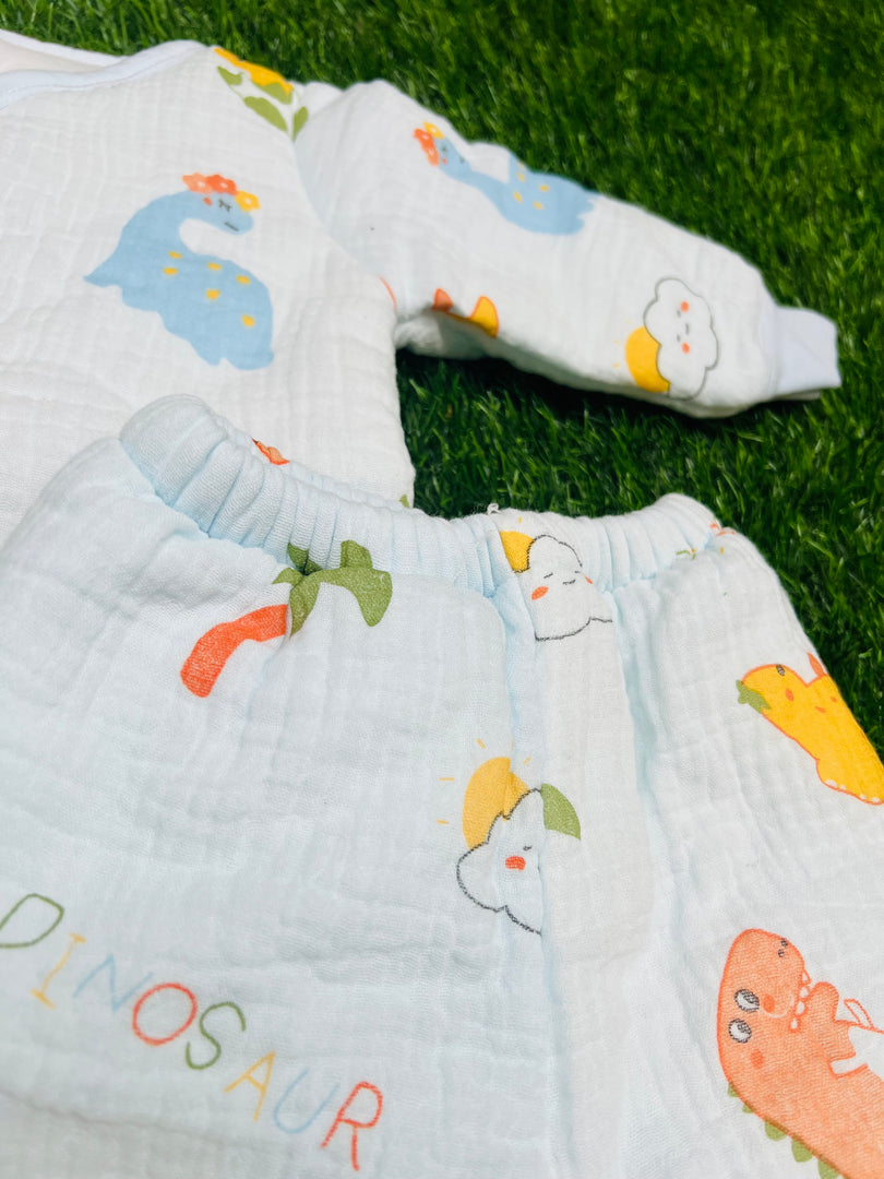 Baby Muslin Padded Winter Suit - Blue