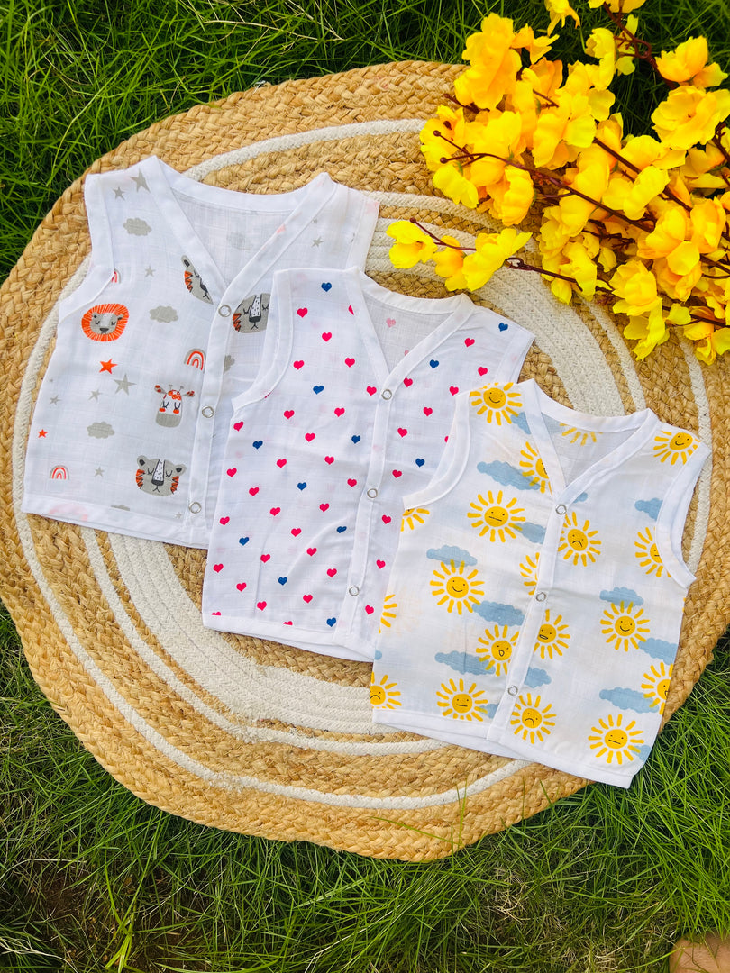 Cotton Muslin Jablas Pack: 0-3M