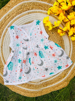 Load image into Gallery viewer, Night Sky - Muslin Frock 0 to 3M
