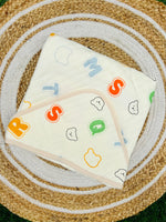 Load image into Gallery viewer, Alphabets Dance - Muslin Hooded Baby Blanket