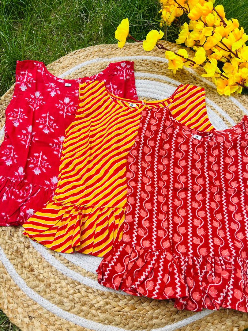 Frill tops Set 3 - 4yrs (pack of 3)