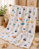 Load image into Gallery viewer, Tiny Wheels - Muslin Baby Towel