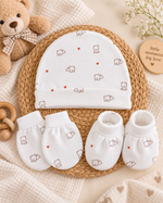 Load image into Gallery viewer, Mittens, Booties &amp; Cap