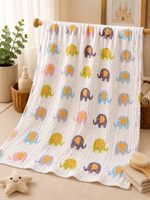 Load image into Gallery viewer, Elephant Parade- Muslin Baby Towel