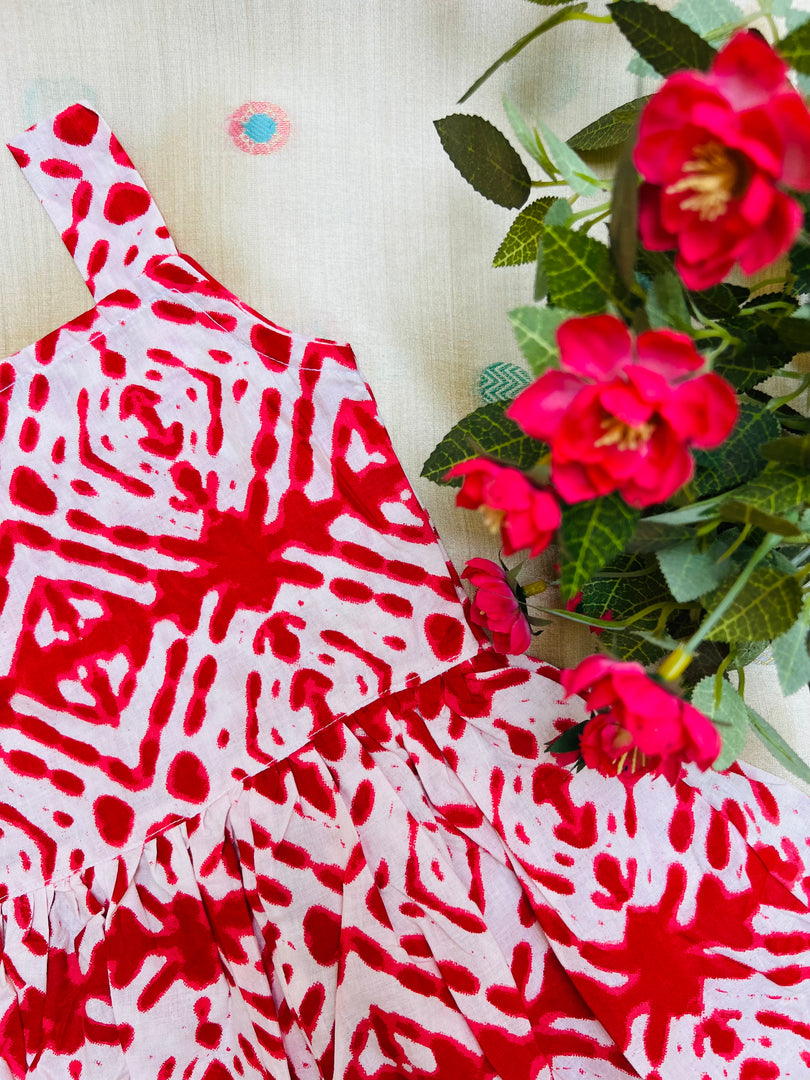 White Batik - Cotton Frock 1 - 2 yrs