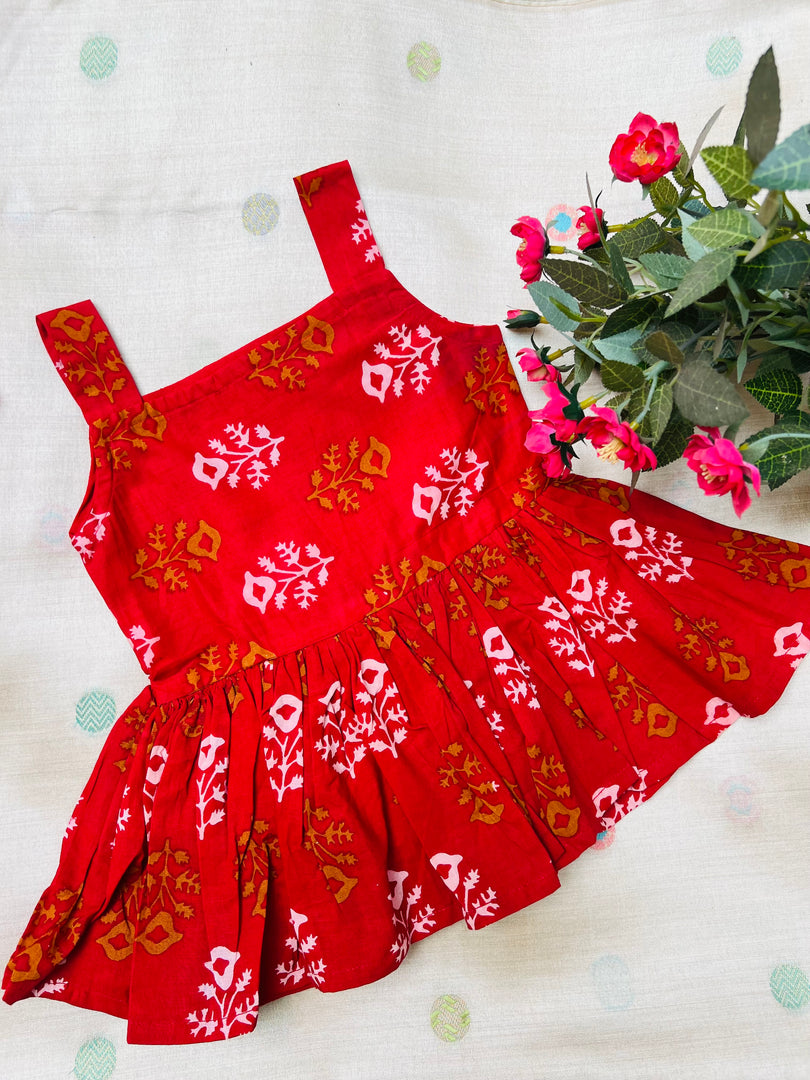 Red Love - Cotton Frock 0 to 6m