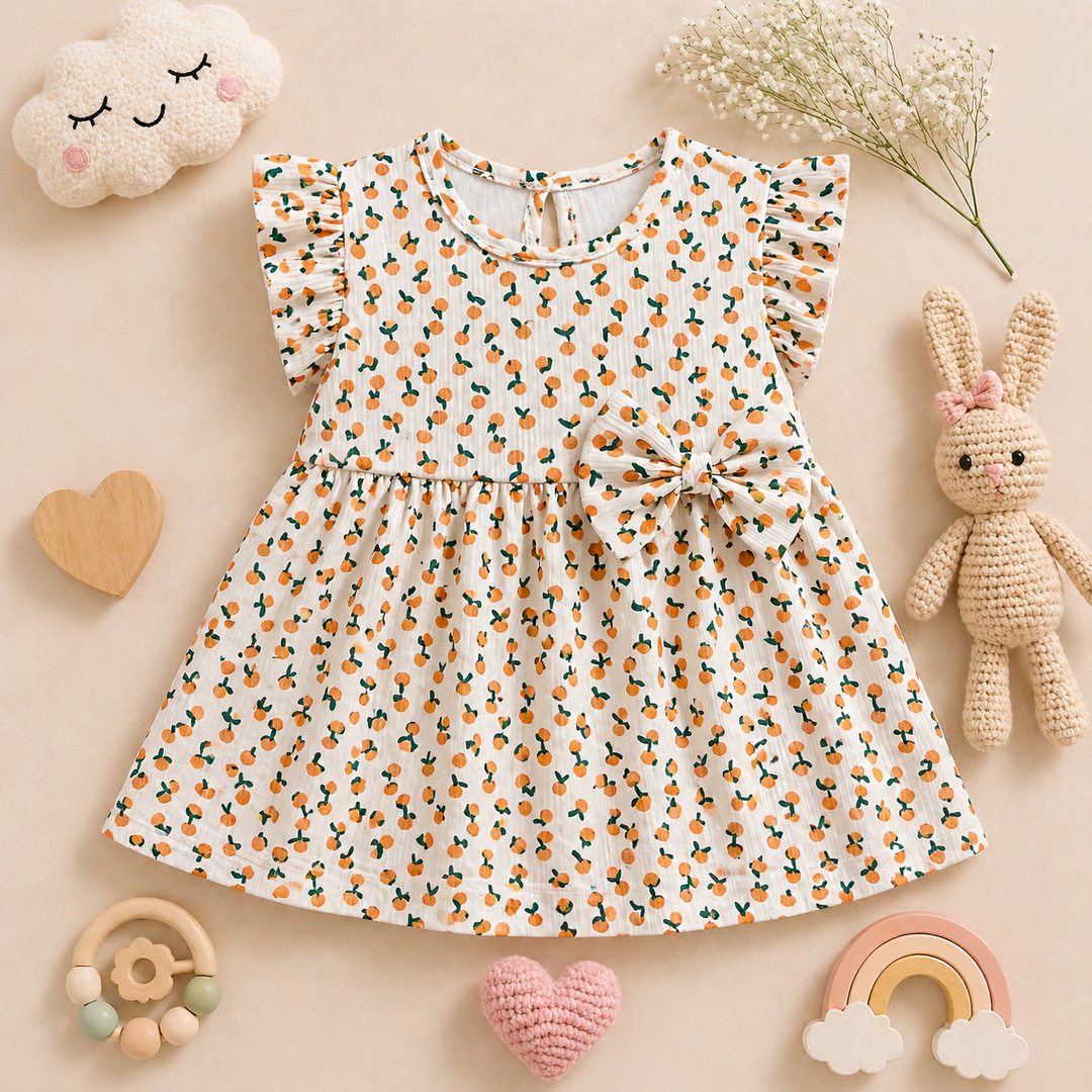 Orange Bloom - Frill Cotton Frock